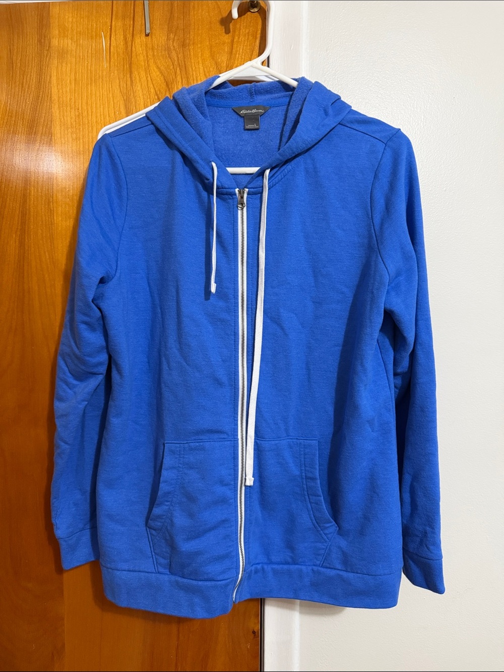 Eddie Bauer Royal Blue Full-Zip Hooded Sweater